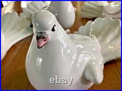 5 Large JAY WILLFRED Porcelain Doves Birds, Portugal, 10.5, Andrea by Sadek