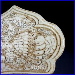 6.1 Song dynasty cizhou kiln Porcelain White glaze flower bird pillow Statue