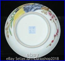 6.2 Kangxi Marked Enamel Colour Porcelain Bird Flower Pattern Plate Tray Dish