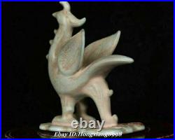 6.6 Old China Song Dynasty Ru Kiln Porcelain Animal phoenix Bird Suzaku Statue