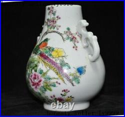 6 China official wucai porcelain bird statue Zun Cup Bottle Pot Vase Jar Statue