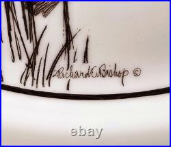 6 Lenox Richard Bishop Wild Game Bird Dinner Plate Set Waterfowl Etching 1930s