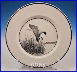 6 Lenox Richard Bishop Wild Game Bird Dinner Plate Set Waterfowl Etching 1930s