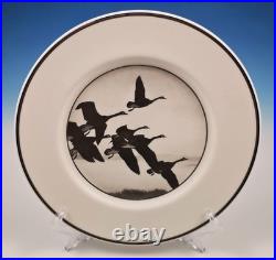 6 Lenox Richard Bishop Wild Game Bird Dinner Plate Set Waterfowl Etching 1930s