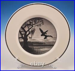6 Lenox Richard Bishop Wild Game Bird Dinner Plate Set Waterfowl Etching 1930s