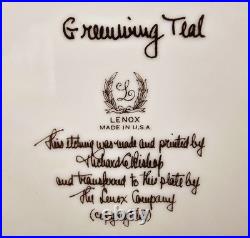 6 Lenox Richard Bishop Wild Game Bird Dinner Plate Set Waterfowl Etching 1930s