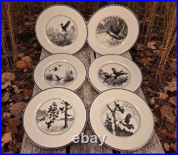 6 Lenox Richard Bishop Wild Game Bird Dinner Plate Turkey Grouse Quail Etchings