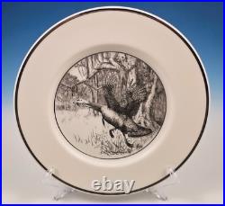 6 Lenox Richard Bishop Wild Game Bird Dinner Plate Turkey Grouse Quail Etchings
