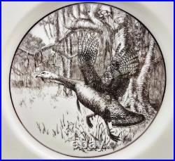 6 Lenox Richard Bishop Wild Game Bird Dinner Plate Turkey Grouse Quail Etchings