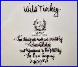 6 Lenox Richard Bishop Wild Game Bird Dinner Plate Turkey Grouse Quail Etchings
