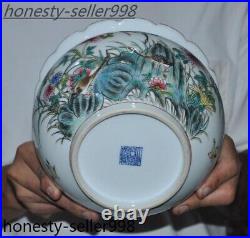 7.2'' Marked China dynasty pastel porcelain flower bird statue tank canister jar