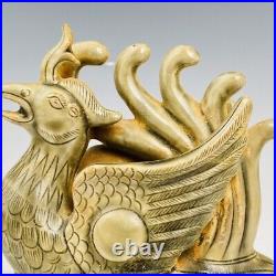 7.5 China Old Porcelain Song dynasty yue kiln cyan glaze Ice crack bird Statue