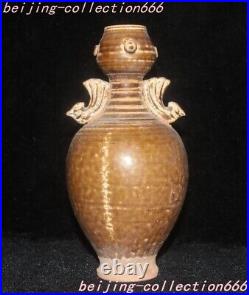 7.8 China Old porcelain lucky Binaural bird Zun Cup Bottle Pot Vase Jar Statue