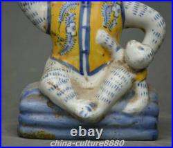 7.8 Old China Blue White Porcelain Dynasty Palace 2 Monkey Wine Tea Pot Flagon