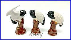 7 Antique Chinese Faience Export Celadon Porcelain Cranes Bird Figurine