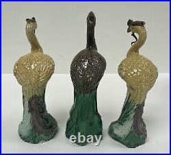 7 Antique Chinese Faience Export Celadon Porcelain Phoenix Bird Figurine