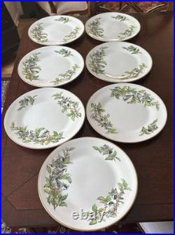 7 Boehm Chickadees and Holly Dinner Plates (2 SETS OF 7 AVAILABLE) RL