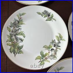 7 Boehm Chickadees and Holly Dinner Plates (2 SETS OF 7 AVAILABLE) RL