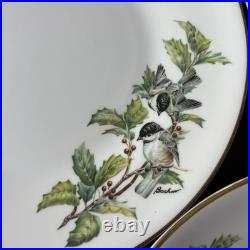 7 Boehm Chickadees and Holly Dinner Plates (2 SETS OF 7 AVAILABLE) RL