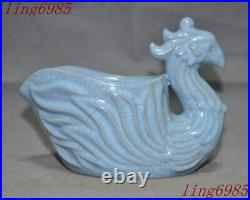 7 Chinese Ancient Ru kiln porcelain Feng Shui bird statue wineglass cup Cup