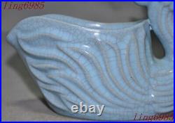 7 Chinese Ancient Ru kiln porcelain Feng Shui bird statue wineglass cup Cup