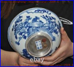 8Ancient China dynasty blue&white porcelain bird Tea cup Bowl Bowls statue