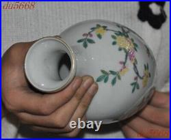 8China wucai porcelain Feng Shui flower animal bird Bottle Pot Vase Jar Statue