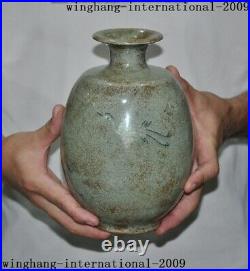 8Old China dynasty Korean Korea porcelain Crane bird statue Zun Bottle Pot Vase