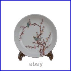 8.2 China Famille Rose Porcelain Hand Painting Magpie Bird Plum Blossom Plates