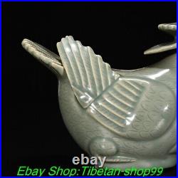 8.6Old China Song Dynasty Yue Kiln Porcelain Fengshui Duck Bird Beast Statue