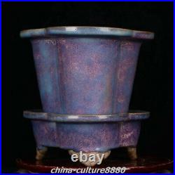 8.6 Song Dynasty Old China Jun Kiln Porcelain Potted Palace Plants Flower Pot