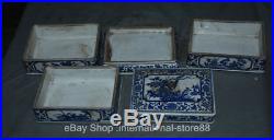 8.8 Old Chinese Blue White Porcelain Dynasty Palace Flower Bird Jewelry Box