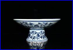 8.8 china antique ming dynasty xuande mark porcelain bird pattern fruit plate