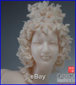 8 China Dehua Colour Porcelain Sexy Belle Beauty People Pigeon Birds Pot Statue