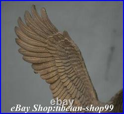 8 Chinese Old Silver Redpoll Winged Fly Eagle Hawk Falcon Bird Animal Statue