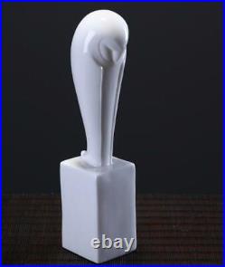8 Dehua White Porcelain Pottery Fengshui Animal Owl Bird Lucky Art Crafts Statue