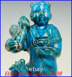 8 Old China Zhou Dynasty Chai Kiln Porcelain Marriage God Hexian Statue Pair