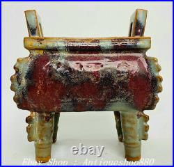 8 Old Chinese Song Dynasty Jun Kiln Porcelain Ding Incense Burner Censer