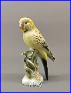 9924099-d Porcelain Figurine Wagner&Apel Budgie Bird Yellow H20cm