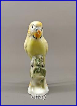 9924099-d Porcelain Figurine Wagner&Apel Budgie Bird Yellow H20cm