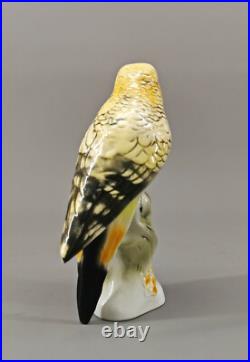 9924099-d Porcelain Figurine Wagner&Apel Budgie Bird Yellow H20cm