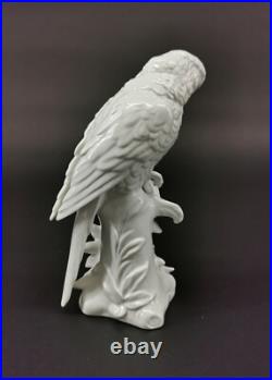 9924101 Wagner&Apel Porcelain Figurine Bird Ara Parrot White H22cm