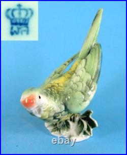 9942138-d Porcelain Figurine Wagner&Apel Bird Parrot Green H20cm