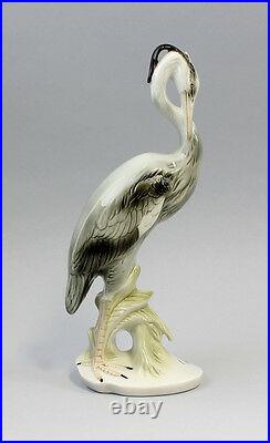 9942269 Gray Herons Wagner & Apel Porcelain Figurine Bird H23cm