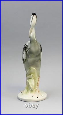 9942269 Gray Herons Wagner & Apel Porcelain Figurine Bird H23cm