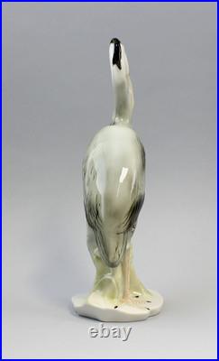 9942269 Gray Herons Wagner & Apel Porcelain Figurine Bird H23cm