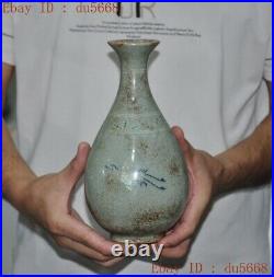 9China dynasty Korean Korea Porcelain Crane bird statue Zun Bottle Pot Vase Jar