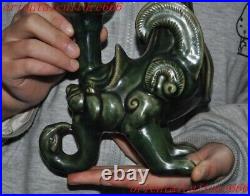 9Chinese green glaze porcelain Feng shui wealth animal Phoenix bird statue