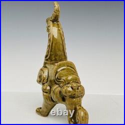 9.2 Old China Porcelain Song dynasty yue kiln cyan glaze Ice crack bird Statue