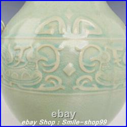 9.4 Old Chinese Song Dynasty Ru kiln Porcelain Sheep Head Pot Jar Crock Pair